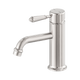 Nero York Straight Basin Mixer With Metal Lever Brushed Nickel