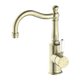Nero York Basin Mixer Hook Spout With White Porcelain Lever Aged Brass