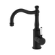 Nero York Basin Mixer Hook Spout With White Porcelain Lever Matte Black