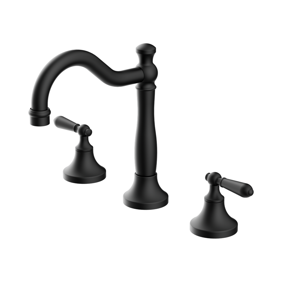 Nero York Basin Set With Metal Lever Matte Black