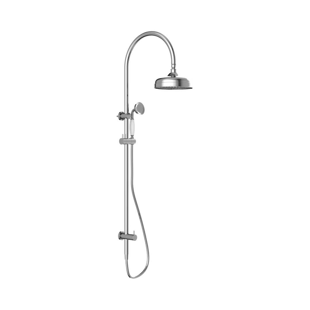 York Twin Nero Shower With White Porcelain Hand Nero Shower - Chrome