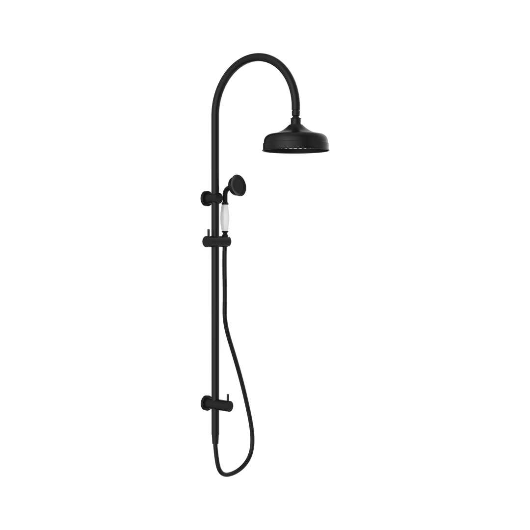 York Twin Nero Shower With White Porcelain Hand Nero Shower - Matte Black