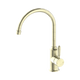 Nero York Kitchen Mixer Gooseneck Spout With Metal Lever Aged Brass