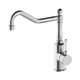 Nero York Kitchen Mixer Hook Spout With White Porcelain Lever Chrome