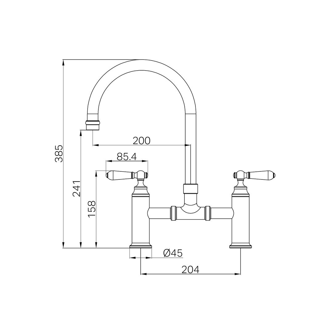Nero York Bridge Kitchen Set Brushed Nickel