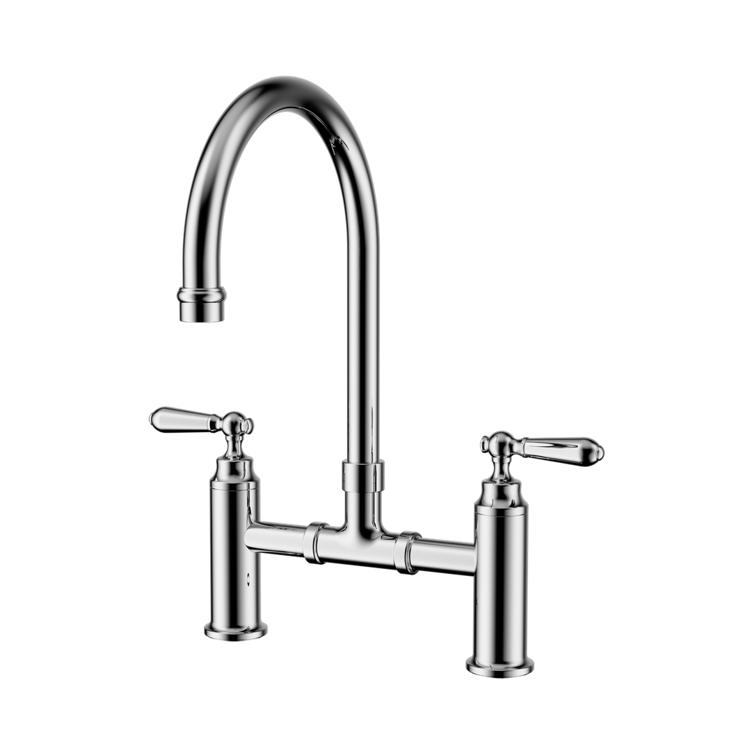 Nero York Bridge Kitchen Set Chrome