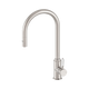 Nero York Pull Out Sink Mixer & Vegie Spray Function C/W White Porcelain Lever Brushed Nickel