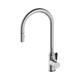Nero York Pull Out Sink Mixer With Vegie Spray Function With Black Porcelain Lever Chrome