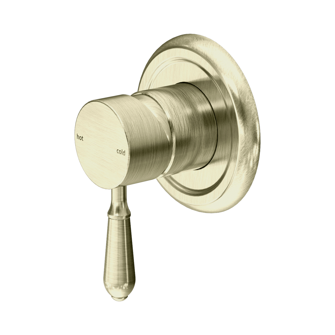 Nero York Shower Mixer With Metal Lever Aged Brass