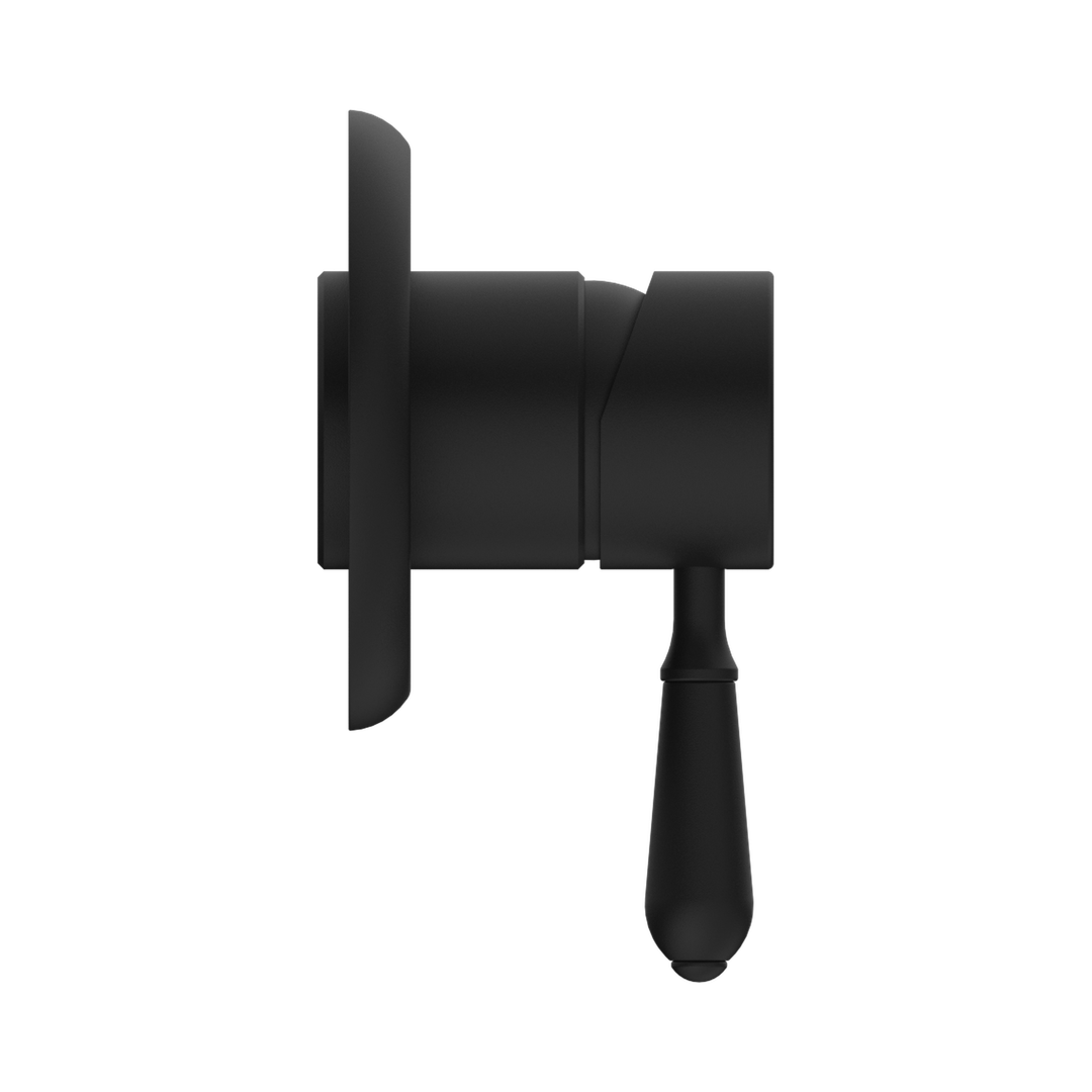 NERO YORK SHOWER MIXER WITH METAL LEVER MATTE BLACK