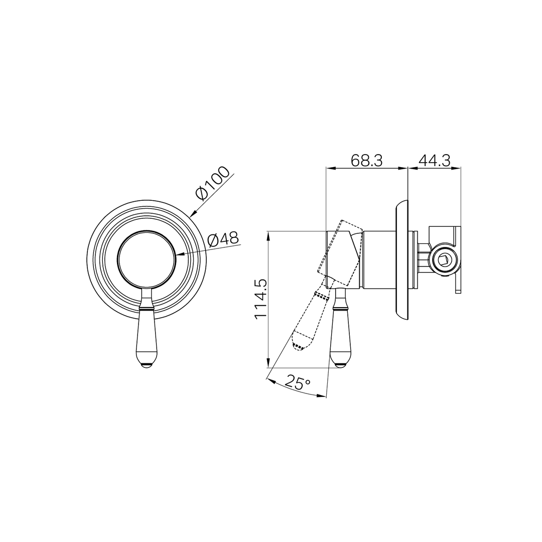 Nero York Shower Mixer With White Porcelain Lever Brushed Nickel