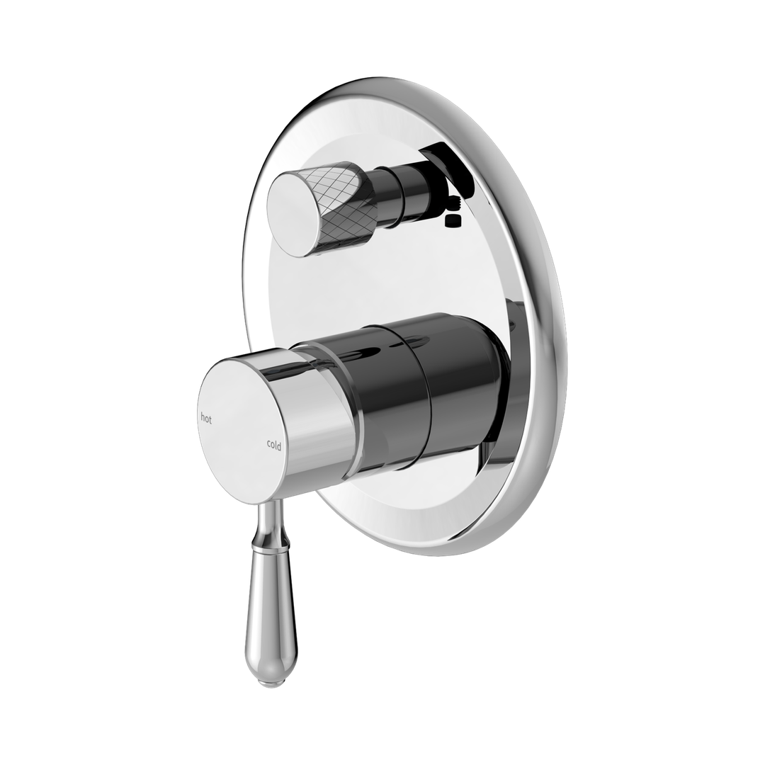 Nero York Shower Mixer With Diverter With Metal Lever Chrome