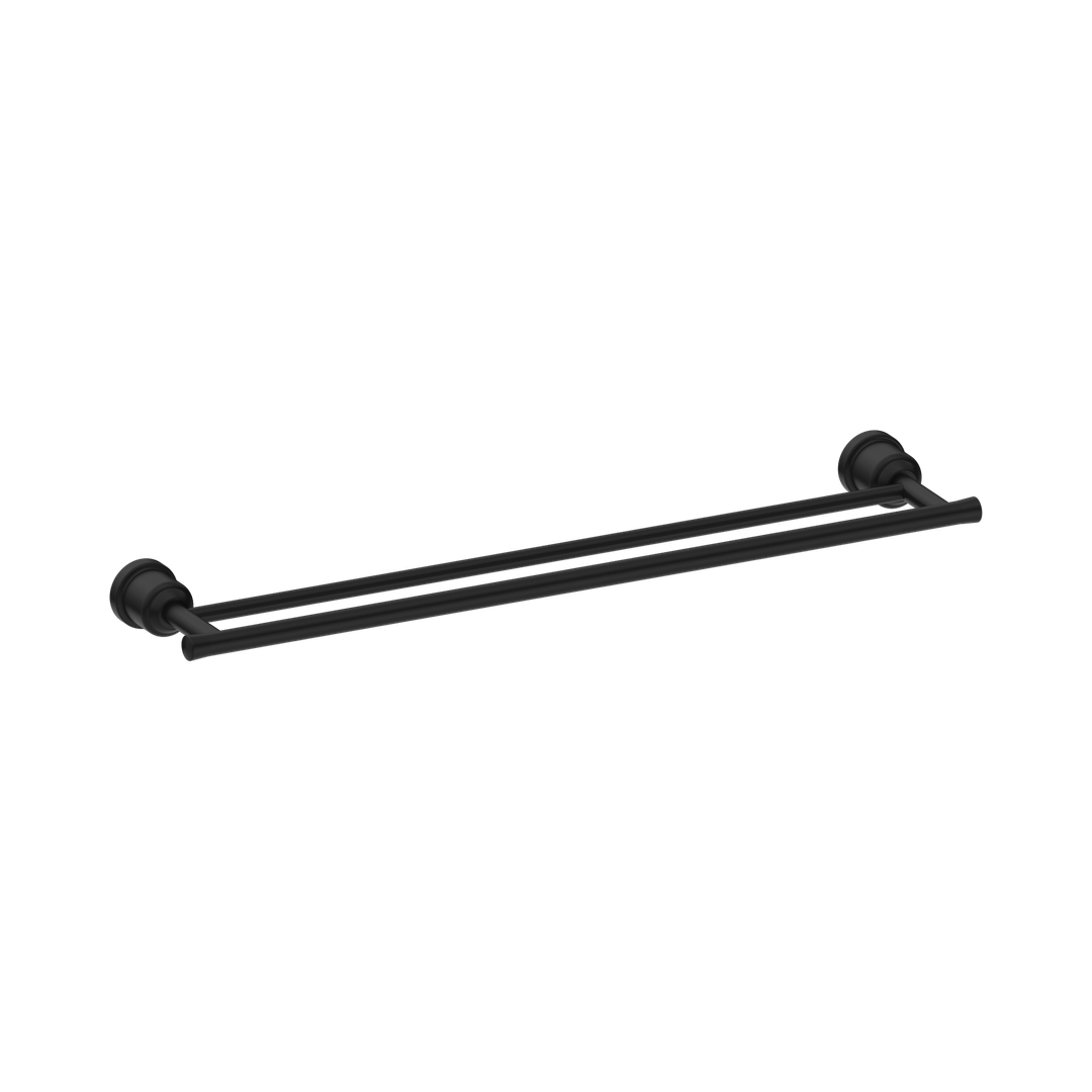Nero York Double Towel Rail 600Mm Matte Black