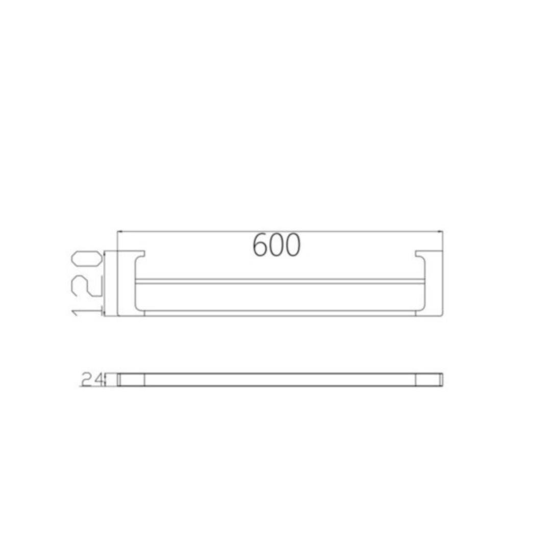 Nero Pearl/Vitra Double Towel Rail 600mm - Chrome