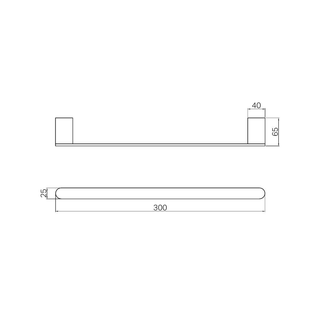 Nero Bianca Hand Towel Rail Brushed Nickel