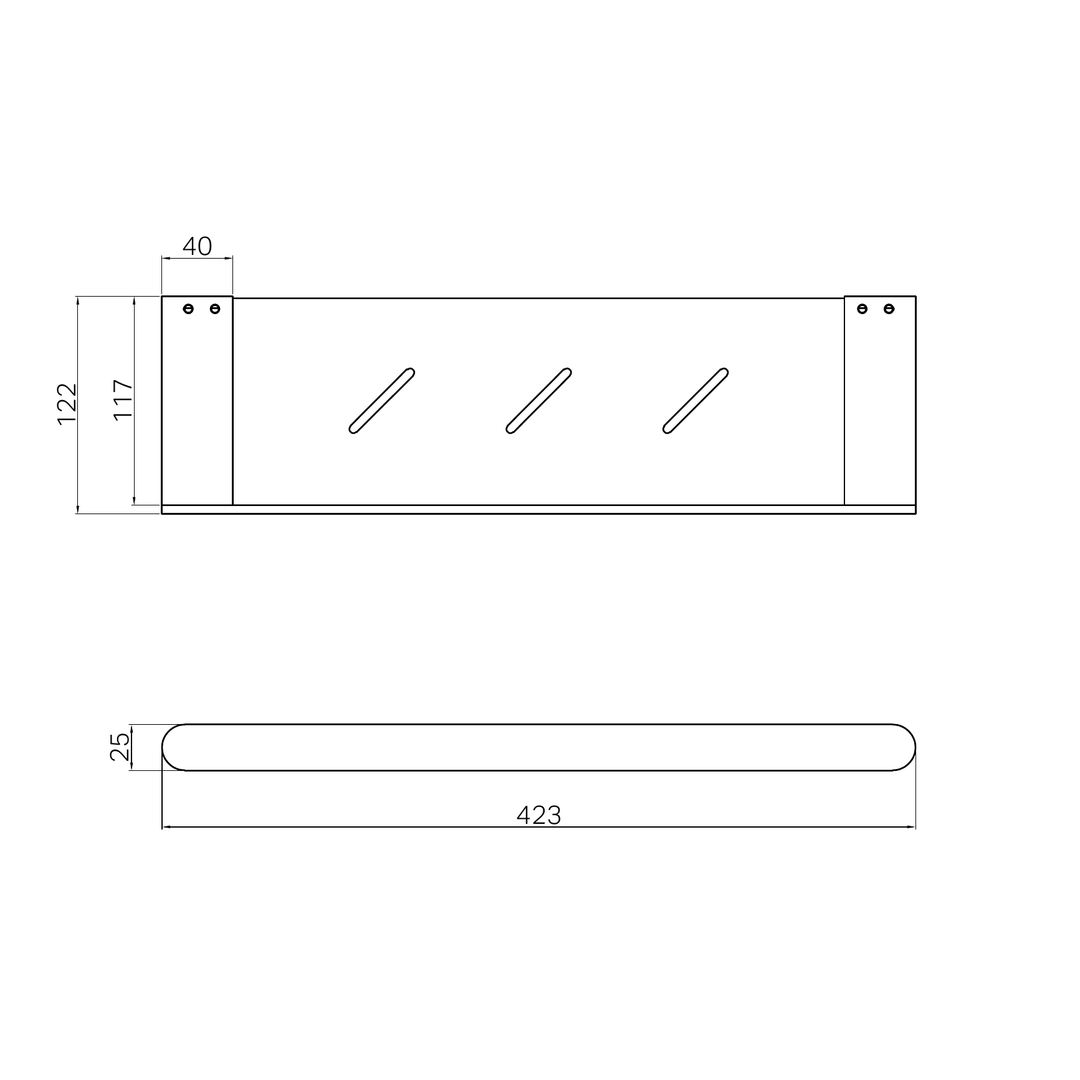Nero Bianca Shower Shelf Brushed Nickel