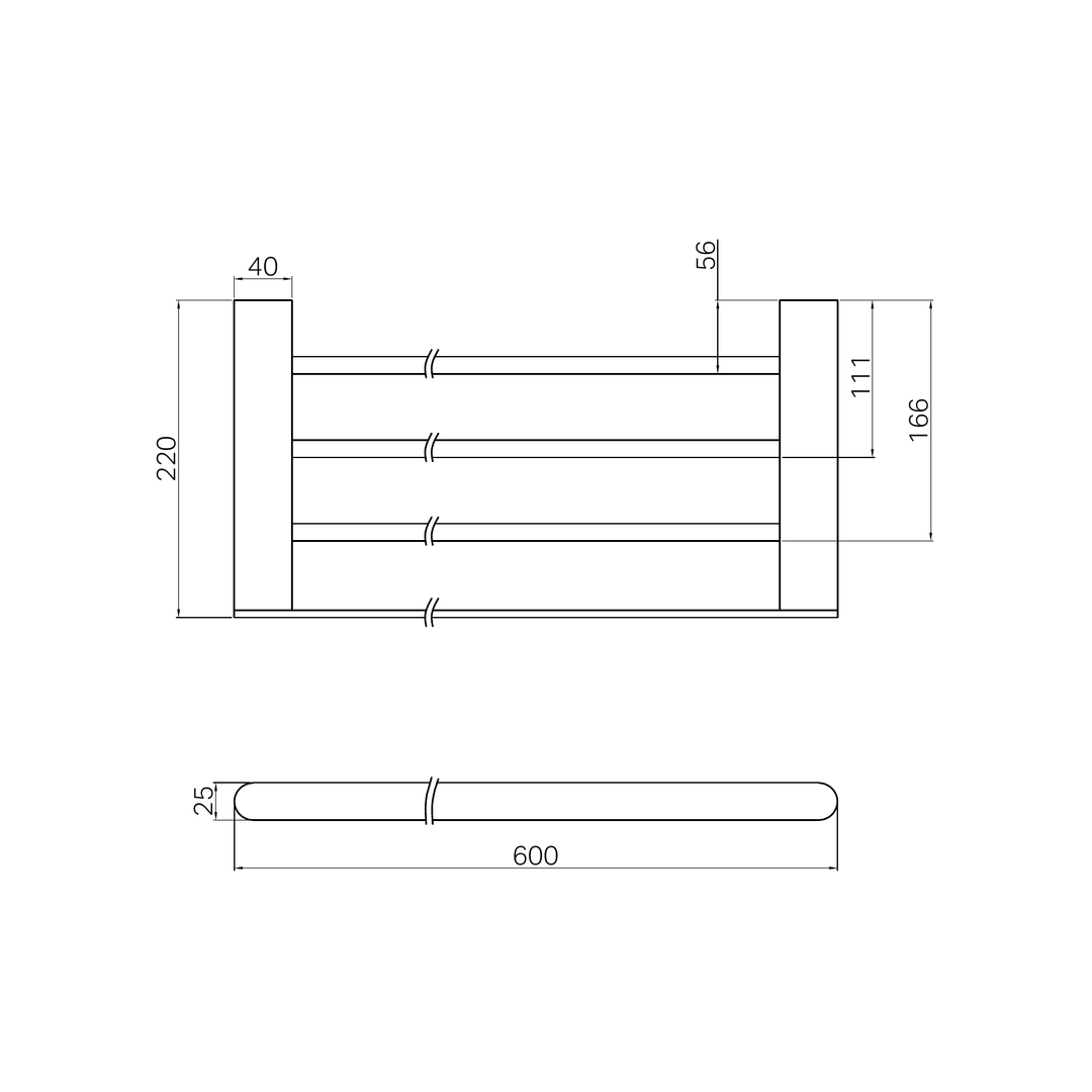 Nero Bianca Towel Rack Brushed Nickel