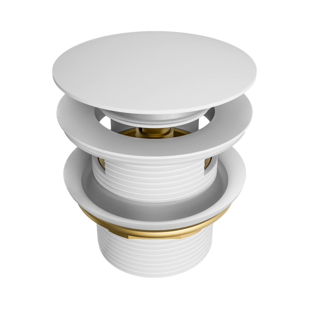 Nero Pop Up Bath Waste 40Mm With Overflow Matte White
