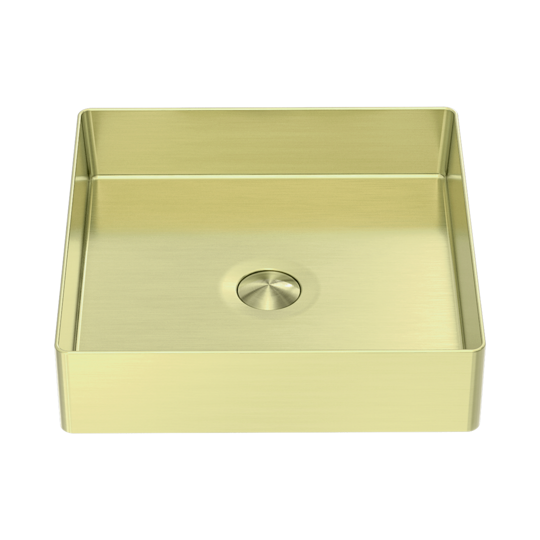 Nero Opal Square 400Mm Stainless Steel Basin Brushed Gold