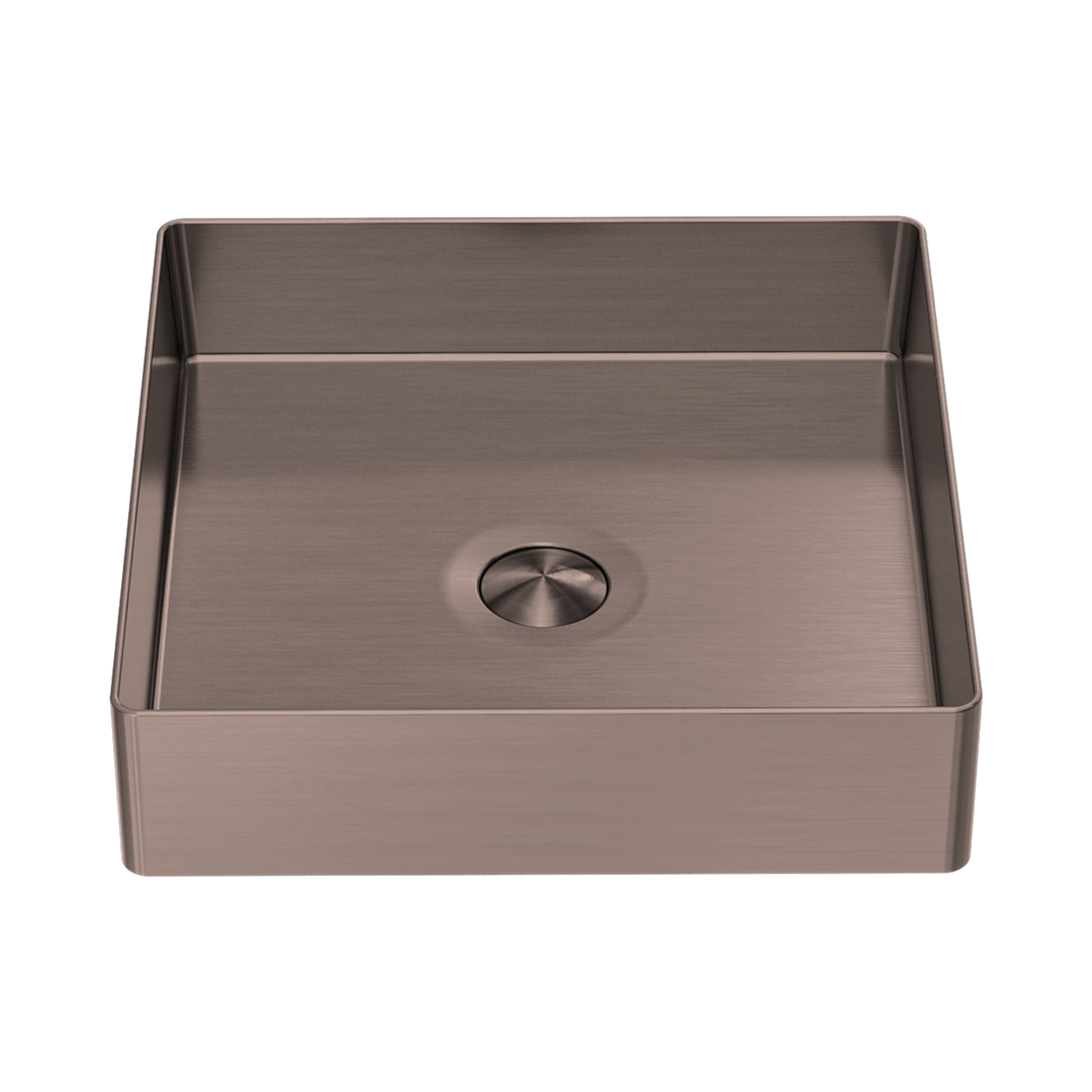 Nero Opal Square 400Mm Stainless Steel Basin Brushed Bronze