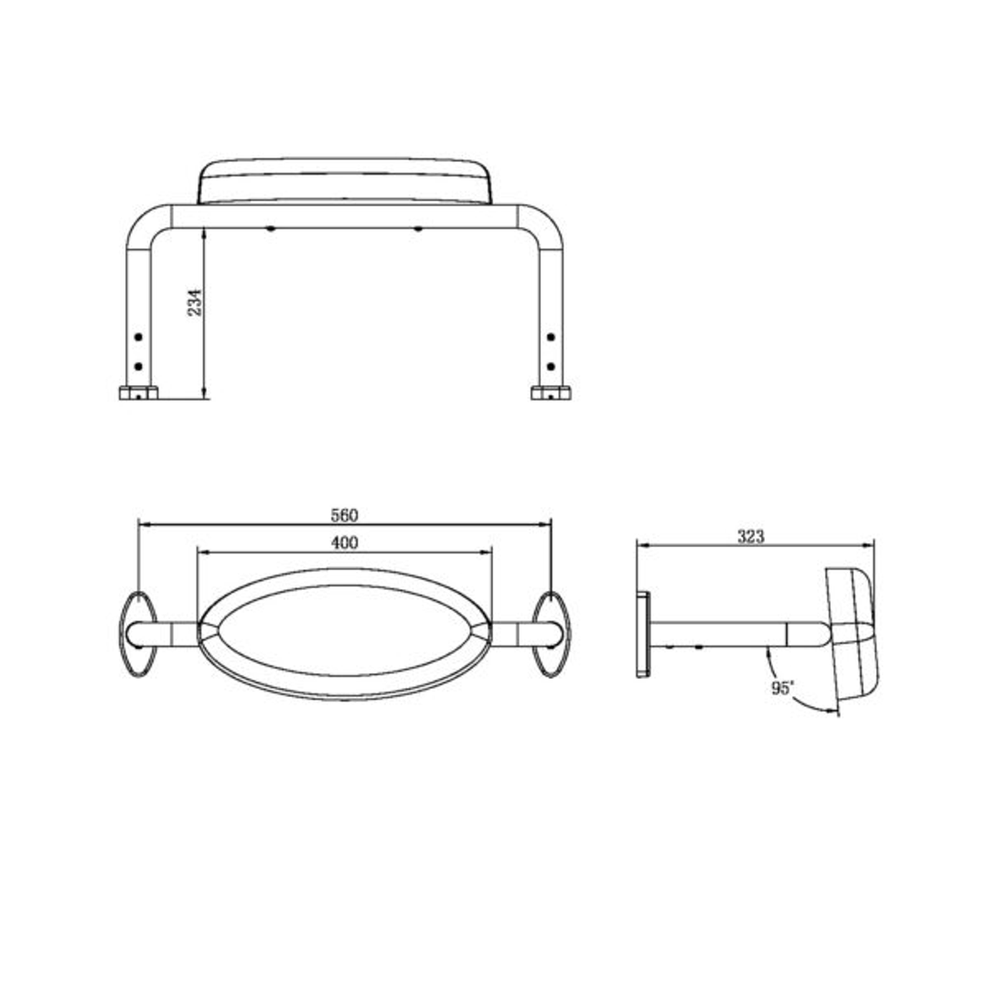 Nero Mecca Care Dda Toilet Backrest - Matt Black