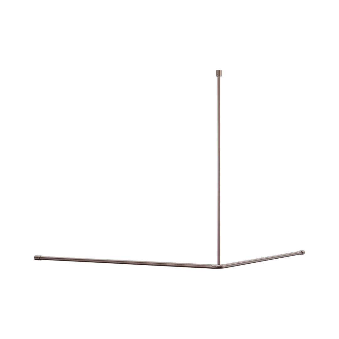 Nero Mecca Care Curtain Rail 1200X1200Mm 90 Degree Brushed Bronze