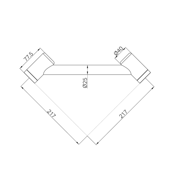 Nero Mecca Care 25mm Footrest Corner Grab Rail 215mm Chrome