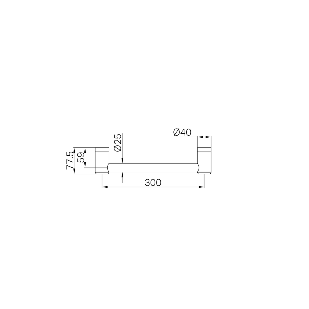 Nero Mecca Care 25mm Grab Rail 300mm Matte Black