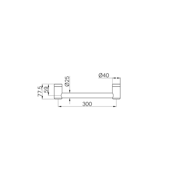 Nero Mecca Care 25mm Grab Rail 300mm Brushed Bronze