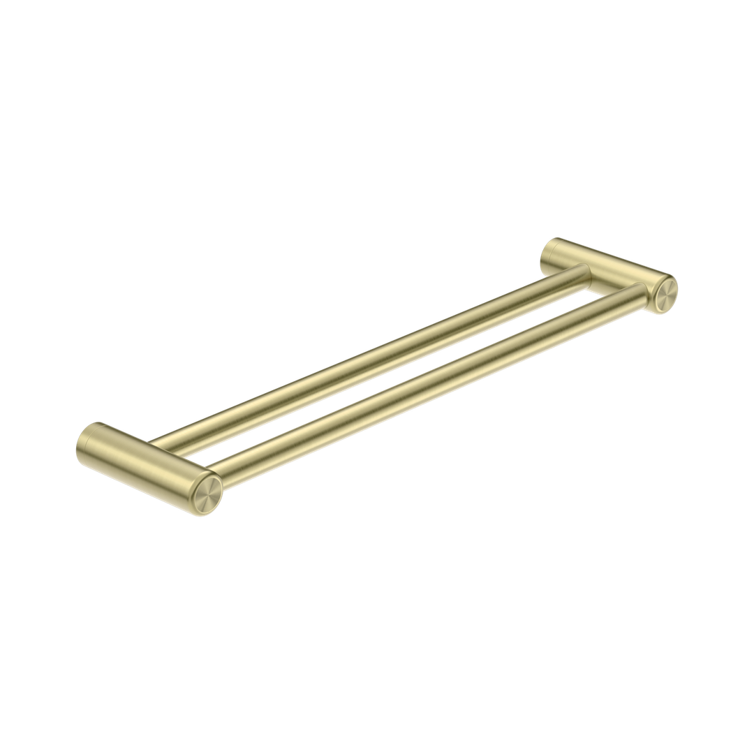 Nero Mecca Care 25Mm Double Towel Grab Rail 600Mm Brushed Gold