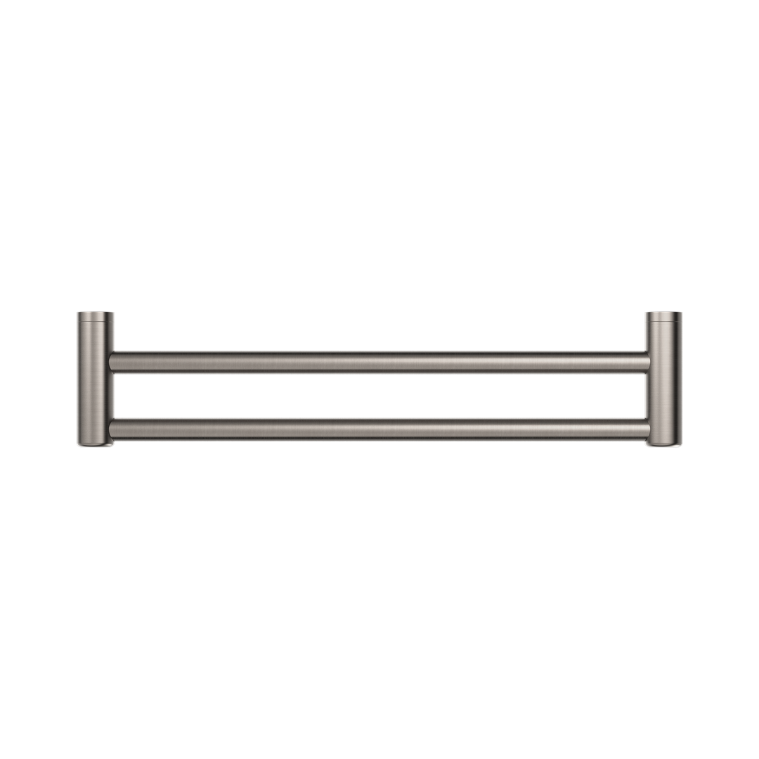 Nero Mecca Care 25Mm Double Towel Grab Rail 600Mm Brushed Nickel