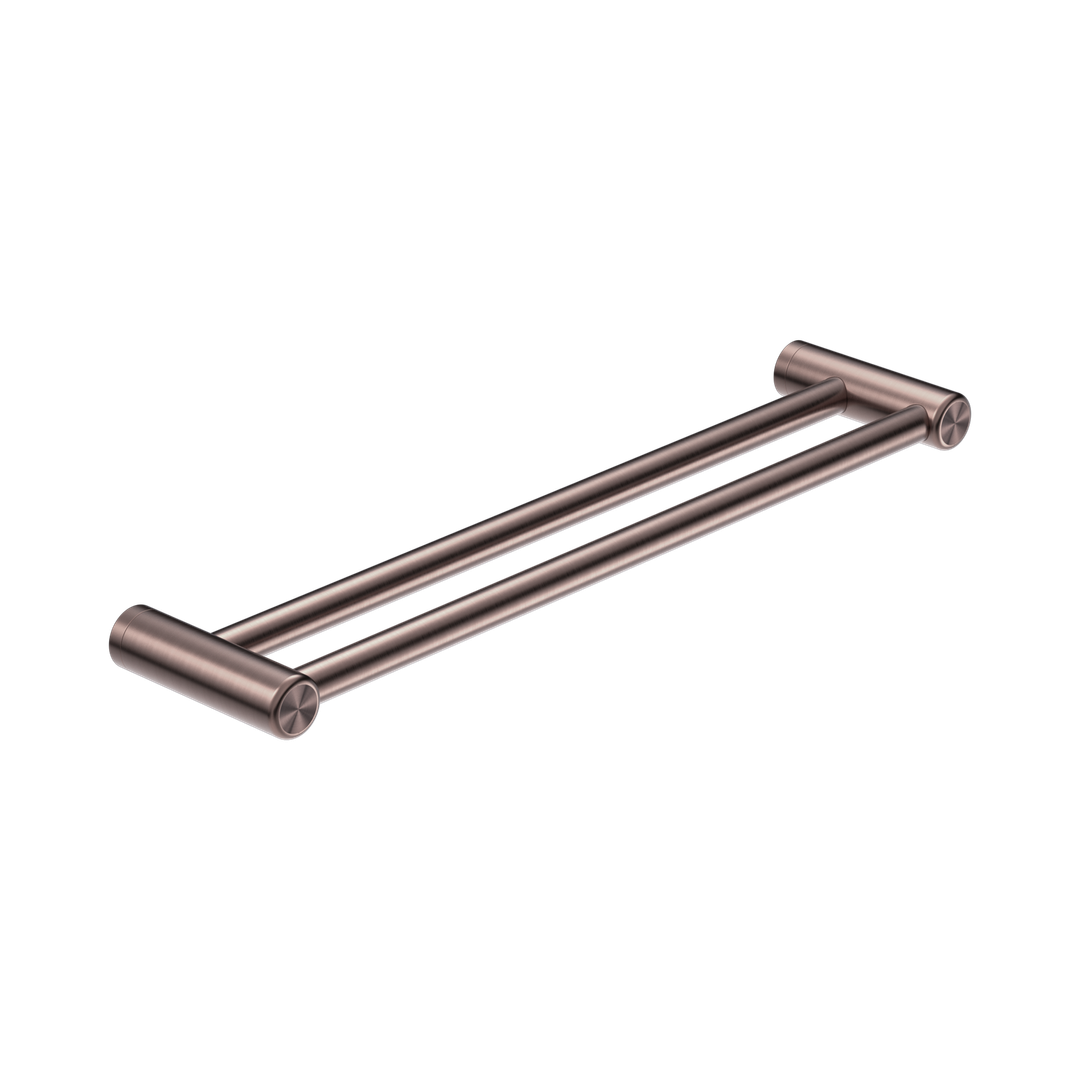 Nero Mecca Care 25Mm Double Towel Grab Rail 600Mm Brushed Bronze
