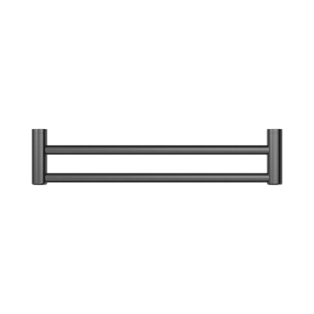 Nero Mecca Care 25Mm Double Towel Grab Rail 600Mm Gun Metal