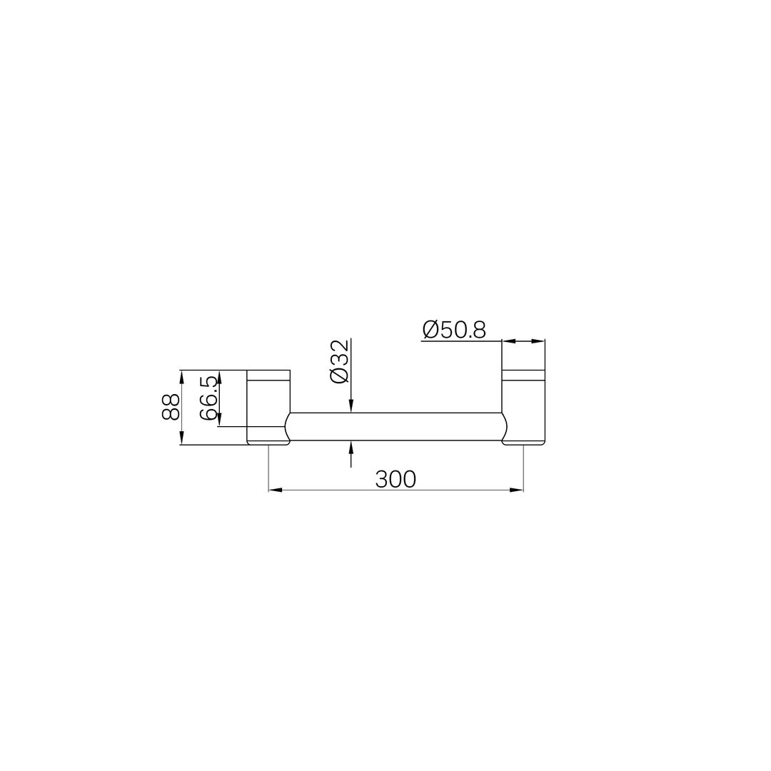 Nero Mecca Care 32mm Grab Rail 300mm Chrome