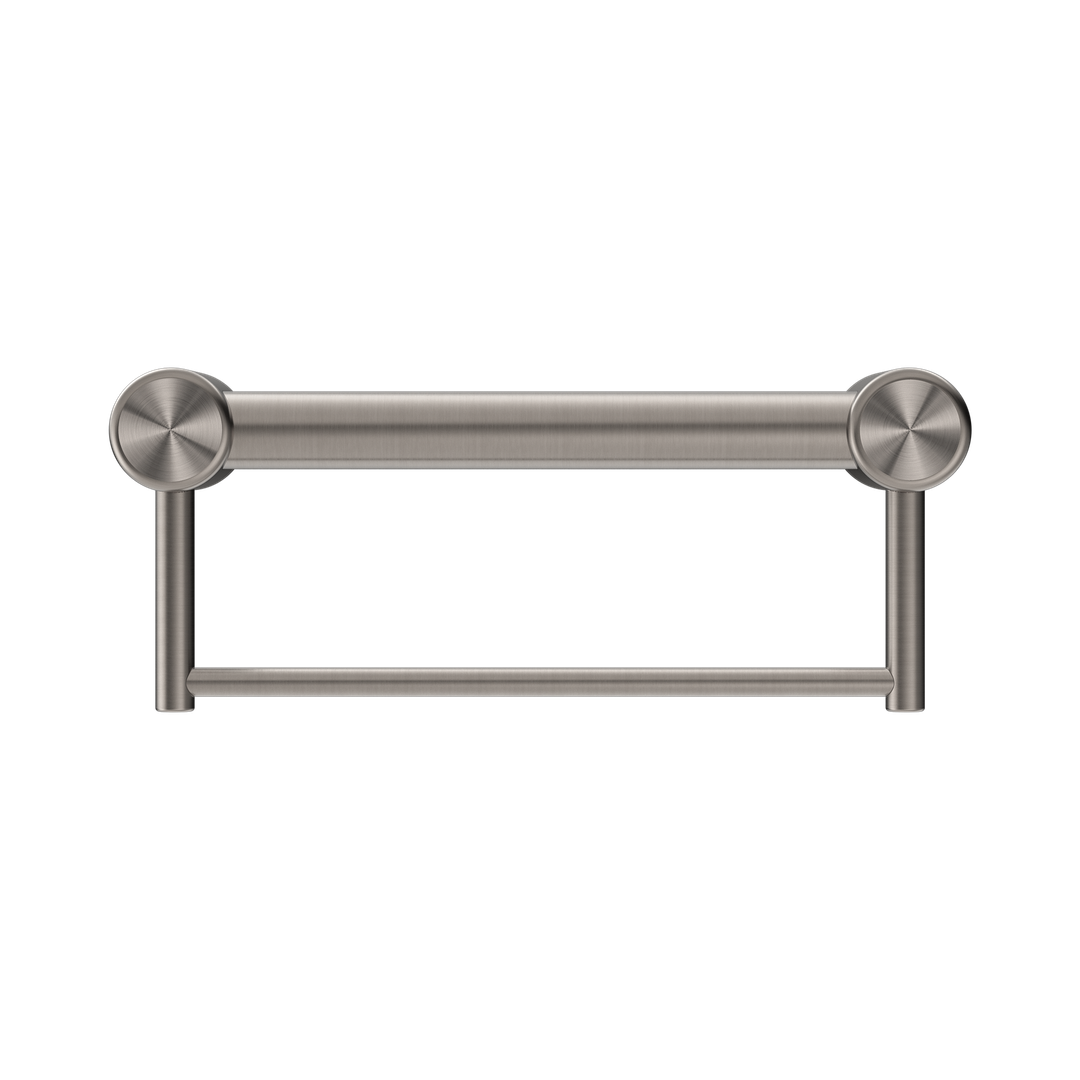 Nero Mecca Care 32Mm Grab Rail With Towel Holder 300Mm Brushed Nickel