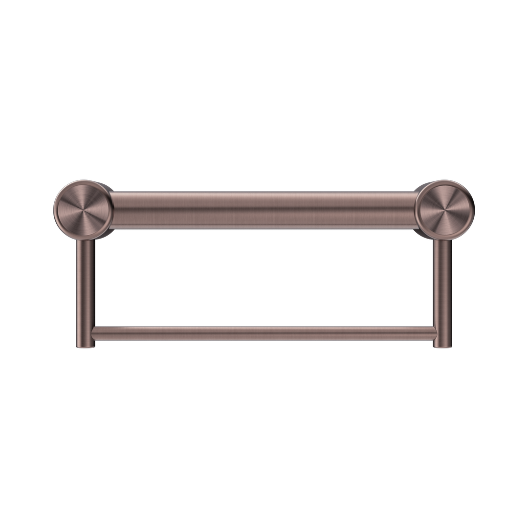 Nero Mecca Care 32Mm Grab Rail With Towel Holder 300Mm Brushed Bronze
