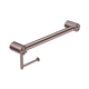 Nero Mecca Care 32Mm Grab Rail With Toilet Roll Holder 450Mm Brushed Bronze
