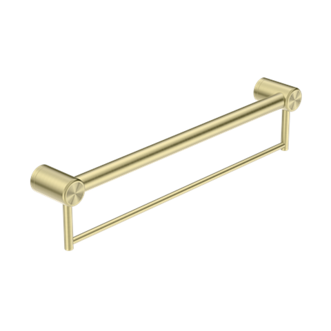 Nero Mecca Care 32mm Grab Rail With Towel Holder 600mm - Brushed Gold