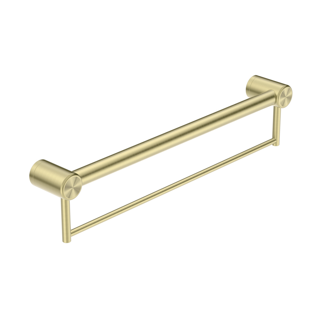 Nero Mecca Care 32mm Grab Rail With Towel Holder 600mm - Brushed Gold