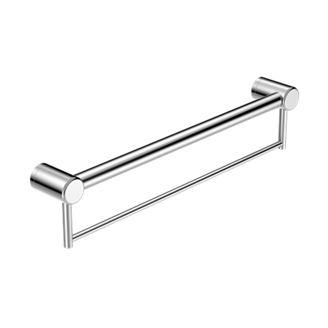 Nero Mecca Care 32mm Grab Rail With Towel Holder 600mm - Chrome