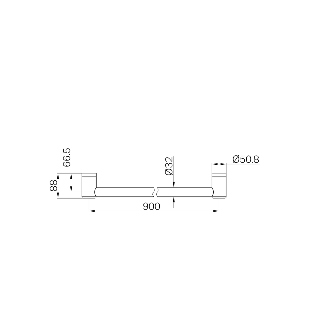 Nero Mecca Care 32mm Grab Rail 900mm Matte Black