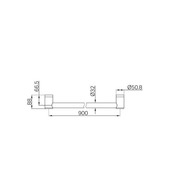 Nero Mecca Care 32mm Grab Rail 900mm Chrome