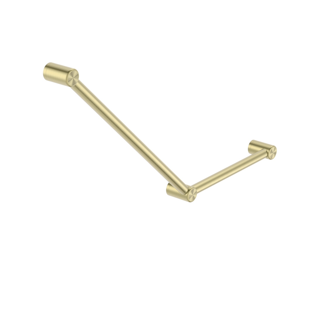 Nero Mecca Care 32mm Ambulant Toilet Grab Rail 45 Degree 750X450mm - Brushed Gold