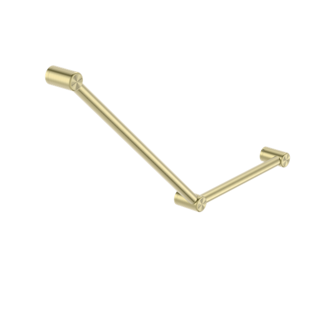 Nero Mecca Care 32mm Ambulant Toilet Grab Rail 45 Degree 750X450mm - Brushed Gold