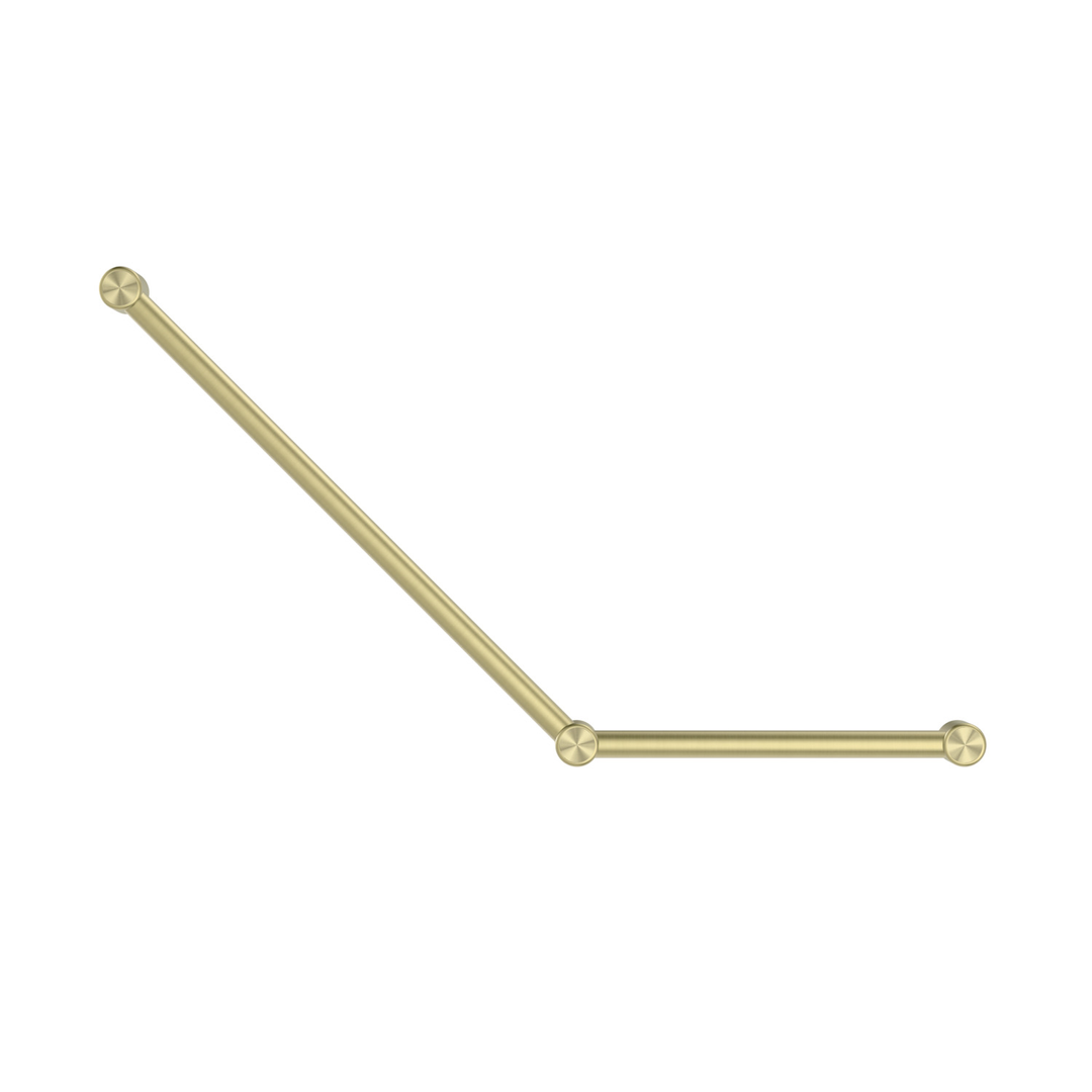 Nero Mecca Care 32mm Ambulant Toilet Grab Rail 45 Degree 750X450mm - Brushed Gold