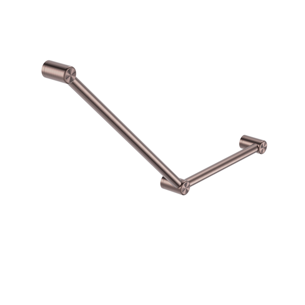Nero Mecca Care 32Mm Ambulant Toilet Grab Rail 45 Degree 750X450Mm Brushed Bronze