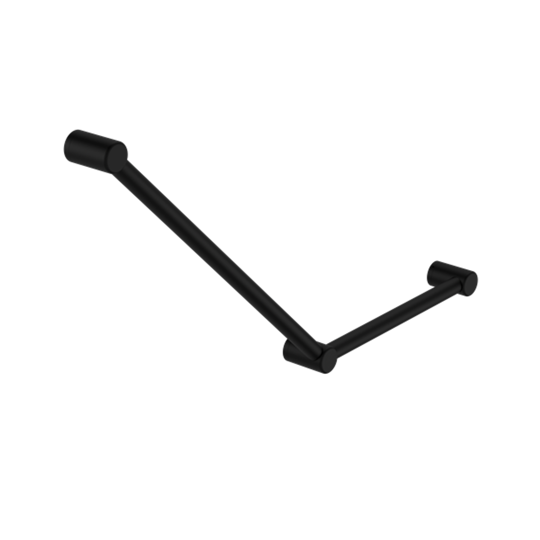 Nero Mecca Care 32mm Ambulant Toilet Grab Rail 45 Degree 750X450mm - Matt Black