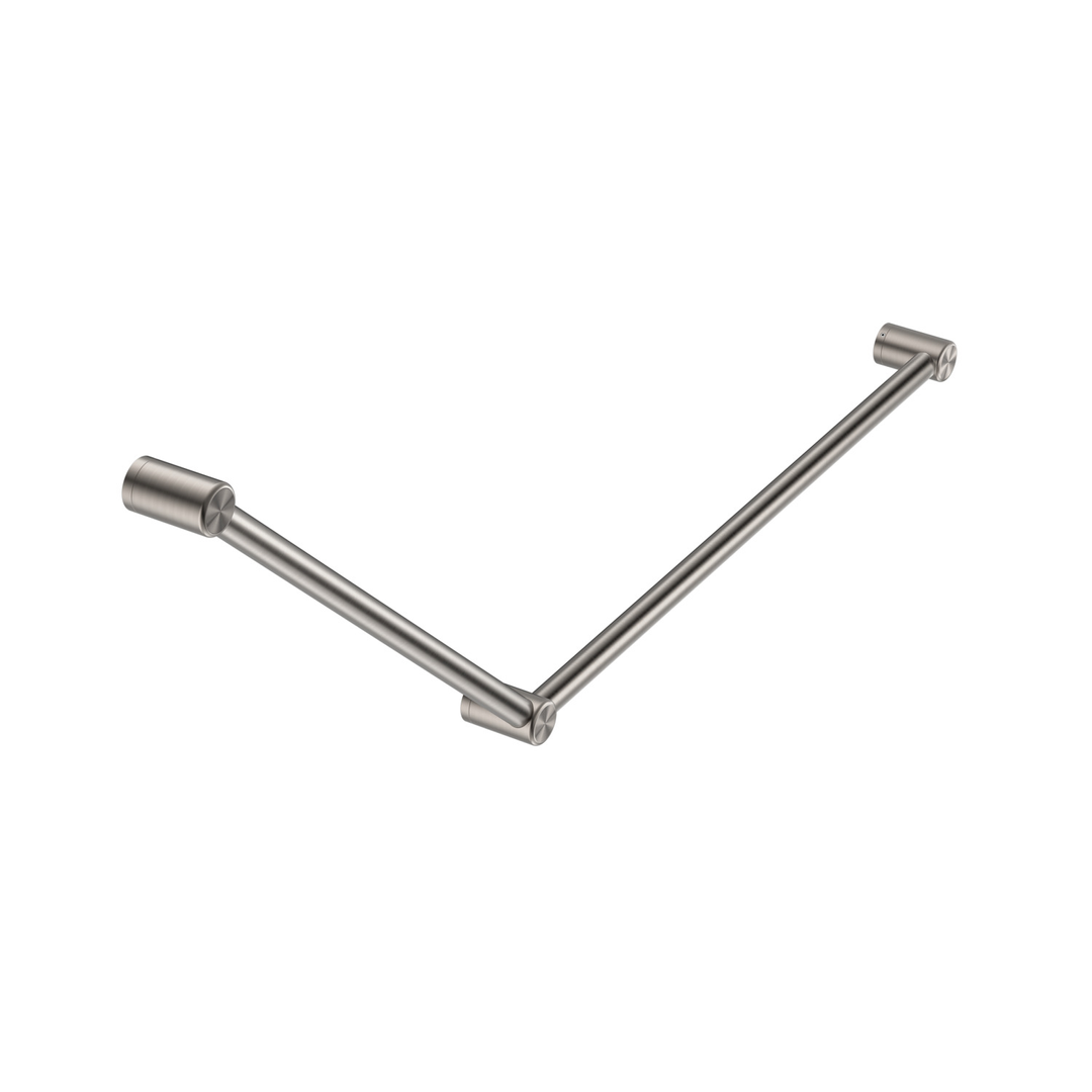 Nero Mecca Care 32mm Dda Grab Rail Set 45 Degree 750X900mm - Brushed Nickel