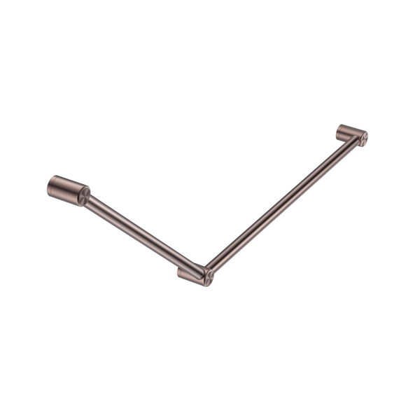 Nero Mecca Care 32Mm Dda Grab Rail Set 45 Degree 750X900Mm Brushed Bronze