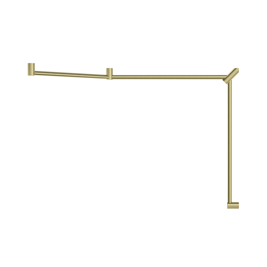 Nero Mecca Care 32mm Dda Toilet Grab Rail Set 45 Degree 750X965X1025mm - Brushed Gold